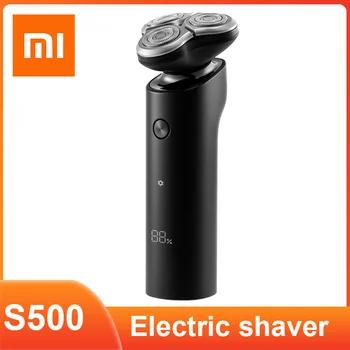 Электробритва Xiaomi Razor S500 Перезаряжаемый Триммер Для Бороды С тройным лезвием Для сухого влажного бритья, Моющаяся Портативная Бритва со светодиодным дисплеем