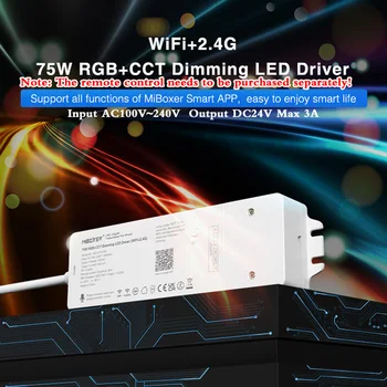 RGB CCT Затемняющий светодиодный Драйвер Smart Dimmable DC24V 75W Адаптер Трансформатор Освещения 2.4G WiFi APP Беспроводной Вход Управления AC100 ~ 240V
