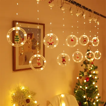 3M USB LED Гирлянда с Сосулькой, Санта-Клаус, Снеговик, Лось, Рождественская фея, Занавески, огни для окон, стены, Рождественский декор в спальне