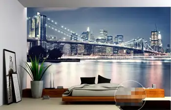 3d обои для комнаты, настенная роспись на заказ, нетканая наклейка на стену, Нью-Йоркский мост, современная модная картина, фото, 3D настенная роспись, обои