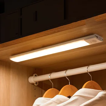 Behogar Датчик движения тела Беспроводной светодиодный Ночник USB Перезаряжаемая Ночная лампа Шкаф Для Одежды Лампа Подсветка лестницы