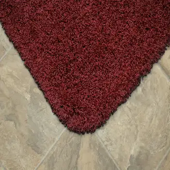 24 дюйма x 40 дюймов Мохнатый нейлоновый моющийся коврик для ванной, красный с перцем чили