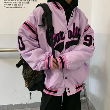 Женская университетская куртка-бомбер, Женская модная американская бейсбольная куртка, Свободное пальто в стиле ретро Харадзюку, бомберы 2023, Лето