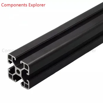 Произвольная резка 1000 мм 4040B черный алюминиевый экструзионный профиль, черный цвет.