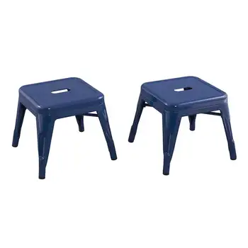 Набор детских темно-синих металлических стульев из 2