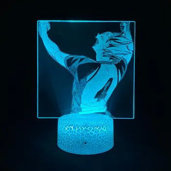 Haikyuu Yu Nishinoya Аниме Фигурки 3D Фото Лампы Светодиодные Реалистичные USB Акриловые Ночные светильники RGB Стол для спальни Красочное украшение
