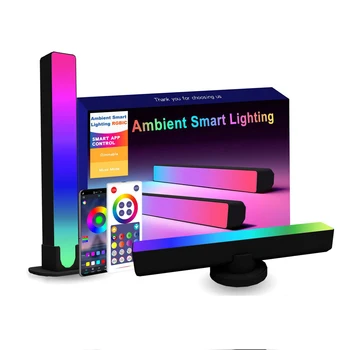 Умная RGB Атмосфера рабочего стола, ночник, музыкальный ритм, светодиодные звукосниматели, Bluetooth-приложение, управление, Декор для гостиной, Настольная лампа