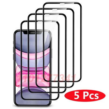 5 Шт. Защитное Стекло С Полным Покрытием Для iPhone 11 12 13 14 Pro Max, Защитная пленка Для экрана Для iPhone 6 7 8 Plus X XR Xs SE 2020 13 Mini
