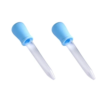 Лучшие продажи 2X5 мл Прозрачная пластиковая пипетка для жидкого Лекарства, Капельница Синего цвета для ребенка