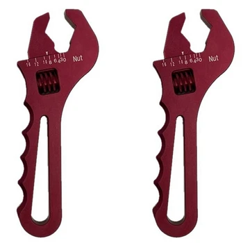 2X Разводных ключа, Гаечный Ключ An, Алюминиевый ключ Для установки шланга, Алюминиевый ключ AN3-AN16 - Красный