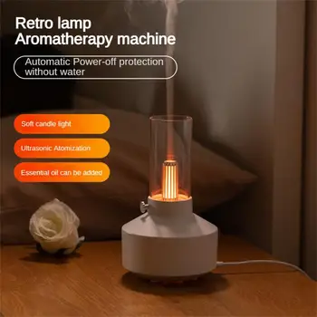 Ретро Рассеиватель света Бесшумный светодиодный ночник с нитью накаливания 150 мл, Увлажнитель воздуха, работающий 5-8 часов для домашней спальни