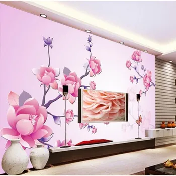 beibehang Быстро настраивает размер HD 3d стереоскопических обоев для спальни-обои с цветочным рисунком papel de parede фотообои