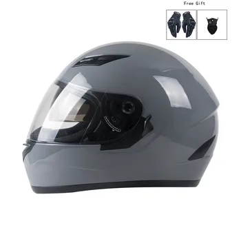 Хороший шлем для езды на мотоцикле по бездорожью, полнолицевой шлем с переменной половиной индивидуальности, Унисекс, Ретро, CE, серый, глянцевый, черный