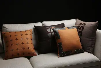 Новая шерстяная кожаная ретро модель ручной работы, наволочка для диванной подушки, чехол для диванной подушки