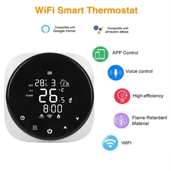Умный Wifi термостат Tuya Регулятор температуры воды Электрический подогрев пола Водяной газовый котел Работает с Alexa Google Home