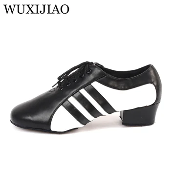 WUXIJIAO, новый стиль, мужские туфли для латиноамериканских танцев из натуральной кожи, черные мужские туфли для бальных танцев, удобная обувь для вечеринок