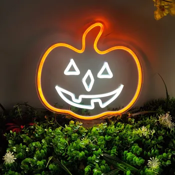 Поддержка индивидуального водонепроницаемого персонализированного неонового фона с украшением на Хэллоуин, настенный декор для Гостиной