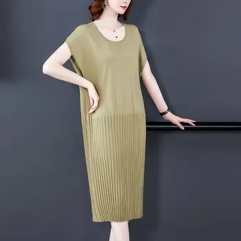 Весеннее новое женское длинное трикотажное платье свободного кроя 2023, сексуальное плиссированное длинное платье vestidos de mujer