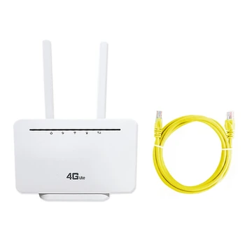 1 комплект 4G Wifi-маршрутизатора Беспроводной маршрутизатор 1 WAN + 3 LAN Сетевой интерфейс со слотом для sim-карты Поддерживает до 32 пользователей (штепсельная вилка США)