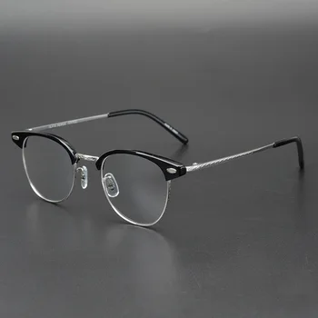Титановая оправа для очков, Круглые очки, оправы для очков для женщин, Очки по рецепту для мужчин, оправа для оптических очков
