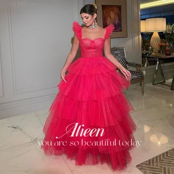 Розовое многослойное платье для выпускного вечера Aileen Rose, Бальное платье Принцессы, платье для выпускного вечера, Милое вечернее платье, Сексуальное платье для вечеринки без рукавов