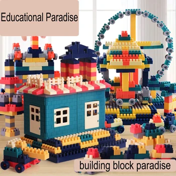 Детские сборные конструкторы с крупными частицами, игрушки для детей, развивающие игрушки, строительные блоки с коробкой для хранения