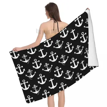 Персонализированное Быстросохнущее Пляжное Банное полотенце из Микрофибры, Дышащие Парусные полотенца для бассейна и душа в морском стиле