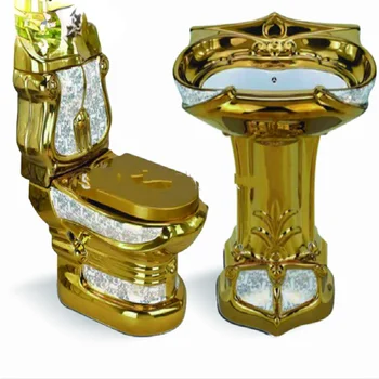 Керамический Унитаз Золотого Цвета, раковина для Ванной Комнаты, золотой Набор для унитаза, расстояние между ямами от 180 до 400 мм