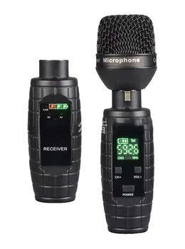 Динамическая микрофонная Мини-система UHF XLR-система, подключаемая к беспроводному микрофону, передатчик, адаптер для микрофона, Конденсаторный ручной микрофон
