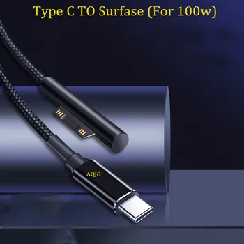 100 Вт 1,8 М USB Type C Источник Питания Зарядное Устройство Адаптер 15 В 3A 4a PD Кабель для Быстрой Зарядки Шнур для Microsoft Surface Pro 3 4 5 6 7GO
