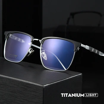 Мужские Оптические очки из чистого титана по рецепту, оправа для очков с полной оправой, Мужской деловой стиль, высококачественный Новый офисный дизайн 9013