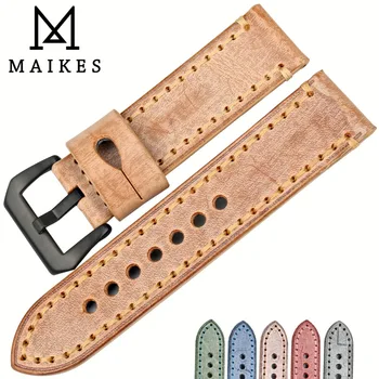 MAIKES, хит продаж, качественный ремешок для часов из натуральной кожи для дропшиппинга 22 мм 24 мм, аксессуары для часов, ремешок для часов