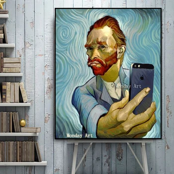 Современный Ван Гог портретное искусство профессиональный художник ручной росписи Ван Гог промывка мозгов искусство настенные художественные картины для украшения спальни