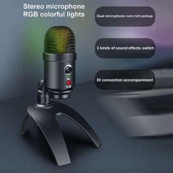2022 Новый USB Микрофон Конденсаторный Микрофон ПК Профессиональный USB микрофон для компьютера, ноутбука, игровой Студии потоковой записи