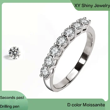 Рекламные кольца из серебра 925 пробы с оригинальными сертифицированными бриллиантами из муассанита, однорядное кольцо для девочек, свадебное женское кольцо-обещание