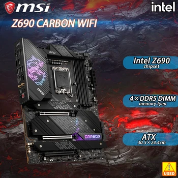 Материнская плата Z690 LGA 1700 MPG Z690 CARBON WIFI Intel Z690 Чипсет Intel I225V 2.5GbE LAN DDR5 128 ГБ PCI-E 5.0 4 × M.2 ATX