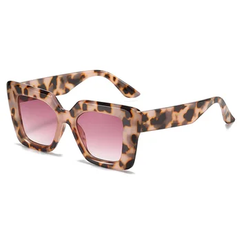 2022 Новые негабаритные квадратные солнцезащитные очки Женские ретро прямоугольные солнцезащитные очки Женские Ins Популярные красочные винтажные очки UV400