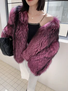 Новые 2022 шубы из цельного меха чернобурки 2022, роскошное теплое толстое женское пальто, верхняя одежда оптом AN06