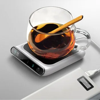 USB электрический нагреватель для чашек, грелка для кружек для кофе, чая с молоком, настольная подставка для подогрева 70/90/100 ° C, подогреватель для чашек с регулируемой температурой