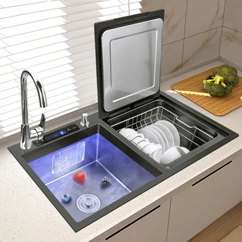Главная Встроенная кухня европейского стандарта, 8 комплектов посуды, автоматическая посудомоечная машина с кухонной раковиной