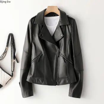 2023 Женская новая модная мотоциклетная куртка из искусственной овчины X7