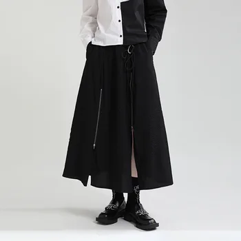 Zhongchuang Rizhen 2023, осень и зима, новый дизайн, ощущение темного ветра, эластичная юбка на талии, нерегулярная юбка на молнии для женщин
