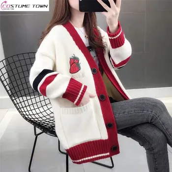 Осенне-зимнее новое женское корейское издание 2023 года, Свободный сетчатый красный вязаный кардиган, пальто, Ленивый и модный свитер, верхняя одежда