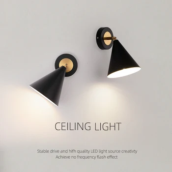 Светодиодный настенный светильник из кованого скандинавского железа, креативный простой современный прикроватный светильник для спальни, Фоновый светильник для гостиной, настенный светильник для прохода