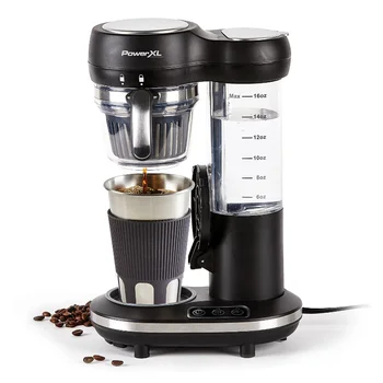 Кофеварка PowerXL Grind and Go Plus, автоматическая кофемашина на одну порцию объемом 16 унций