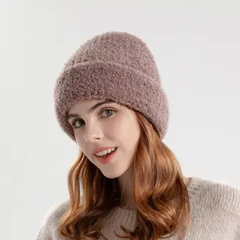Женская зимняя шапка из овчины, бархатный головной убор, оставайтесь удобными и модными в тепле для занятий спортом на открытом воздухе, Вводная часть