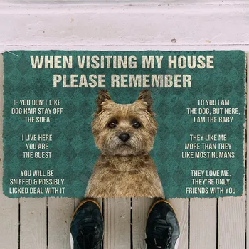 3D Пожалуйста, помните Правила Содержания Собак Керн-терьер В Доме, Изготовленный На Заказ Коврик Для Двери, Нескользящие Коврики Для Пола, Декор Для Крыльца, Коврик Для Двери