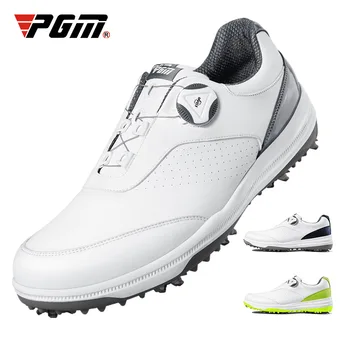 Мужские туфли для гольфа PGM, мужские водонепроницаемые кроссовки со съемными шипами, спортивная одежда белого цвета, повседневная XZ170