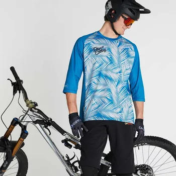 Мужская толстовка Mtb из джерси с рукавом 3/4, быстросохнущая ткань, Летняя футболка с мотоциклетным локомотивом, подходящая для гонок