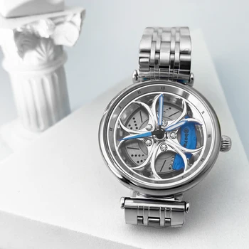 2022, Женские Модные наручные часы, Кварцевые часы, Лидирующий бренд, Водонепроницаемые, полностью со Светящимся колесом, Вращающиеся часы 9006